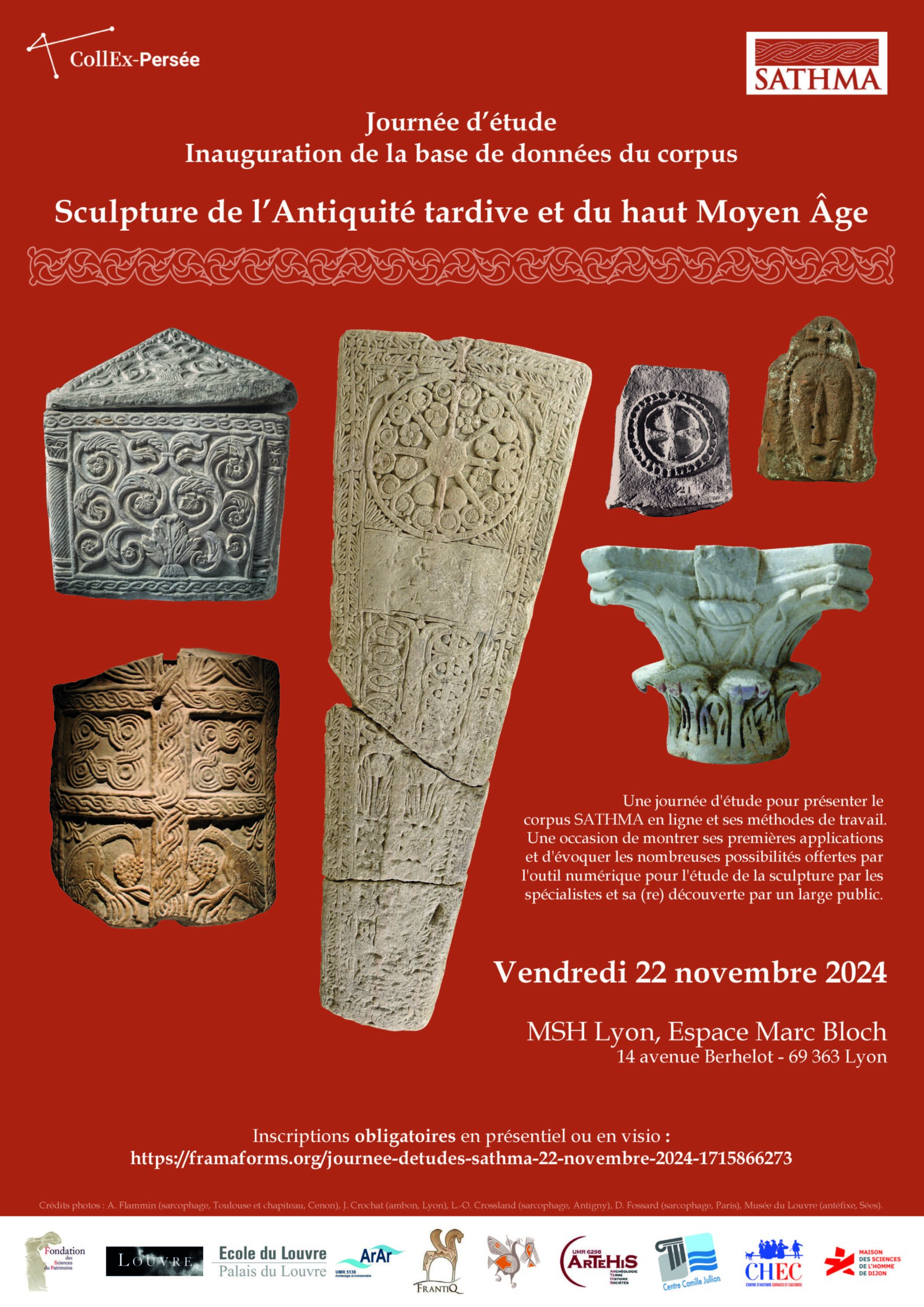 Sculpture de l&rsquo;Antiquité tardive et du haut Moyen Âge, journée d&rsquo;étude du projet Corpus SATHMA, Lyon, le 22 novembre 2024